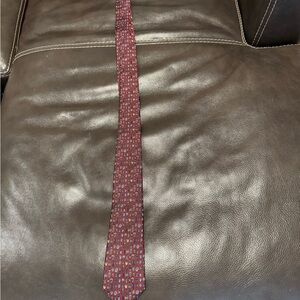 Banana Republic Burgundy Patterned Narrow Tie with Bugs Design